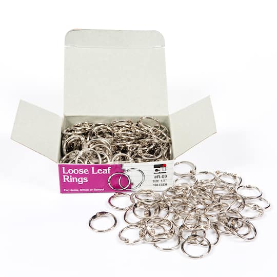Charles Leonard Loose Leaf Rings, 1/2" Diameter, 100/Box